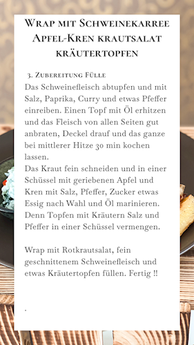 Zubereitung der Fülle