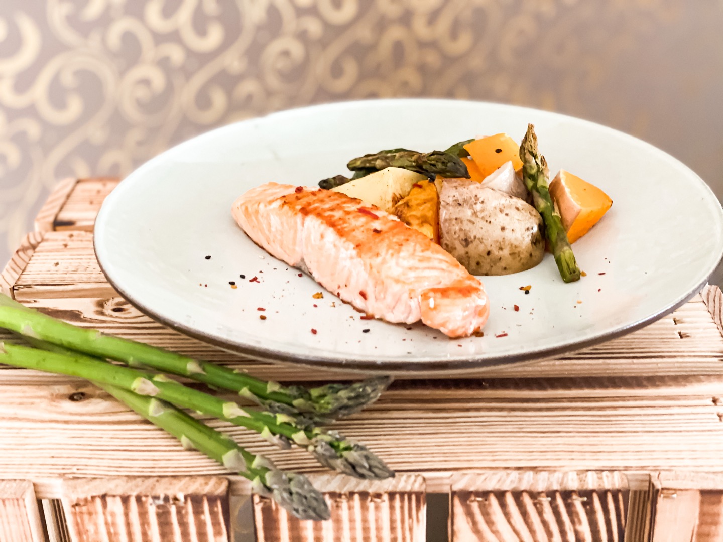 Lachs mit Ofengemüse